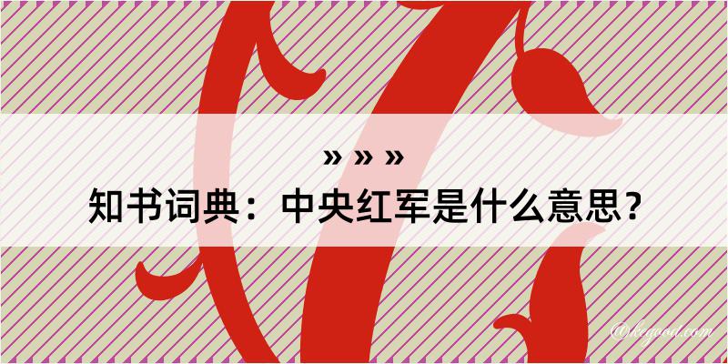 知书词典：中央红军是什么意思？