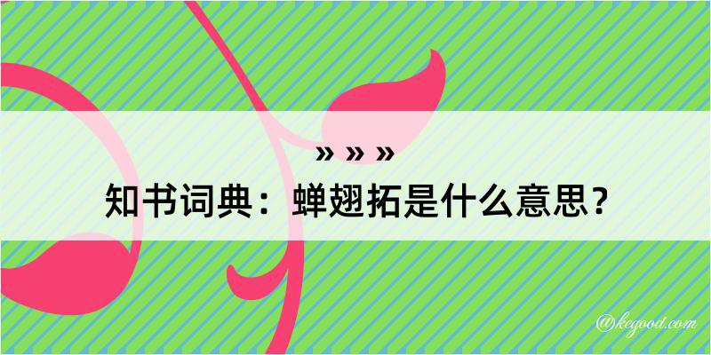 知书词典：蝉翅拓是什么意思？