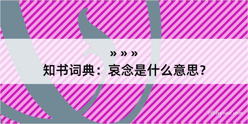 知书词典：哀念是什么意思？