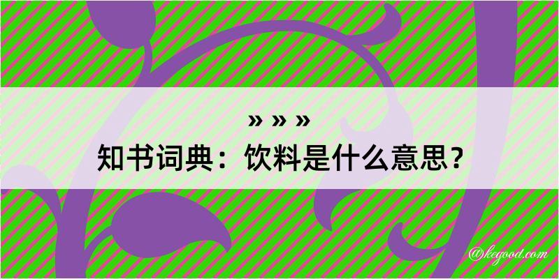 知书词典：饮料是什么意思？