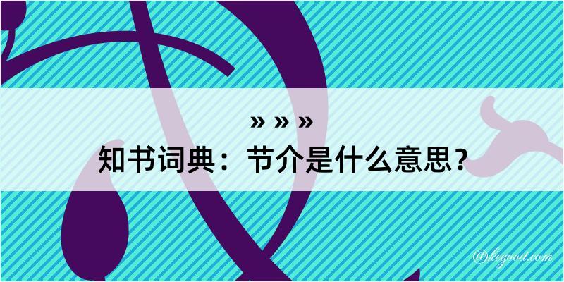 知书词典：节介是什么意思？