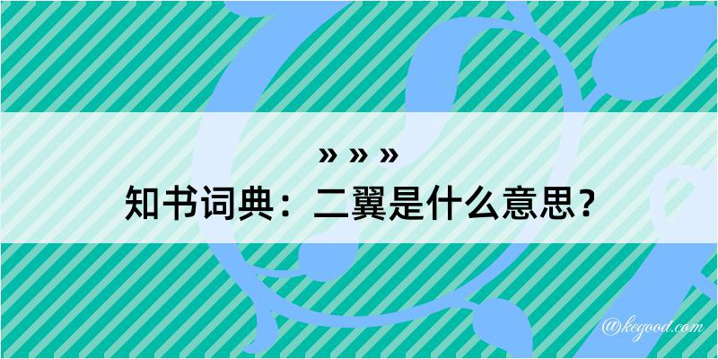 知书词典：二翼是什么意思？