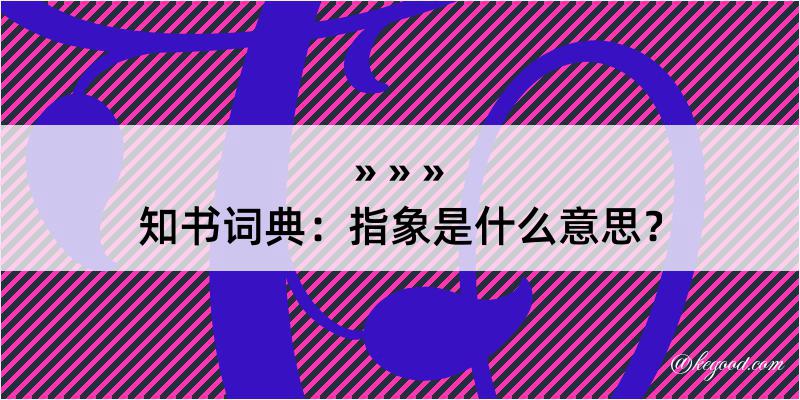 知书词典：指象是什么意思？