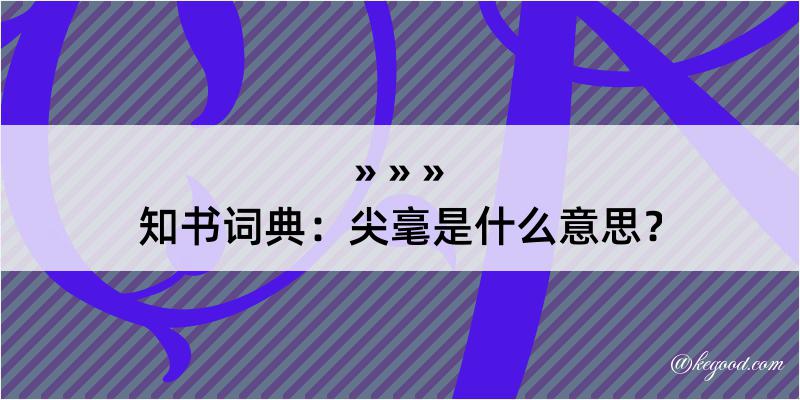 知书词典：尖毫是什么意思？