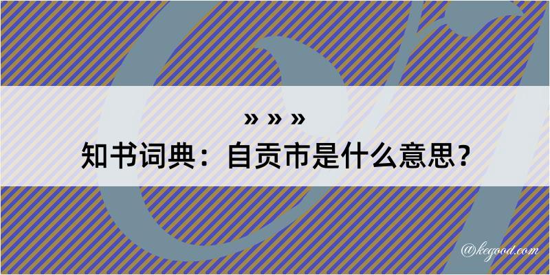 知书词典：自贡市是什么意思？