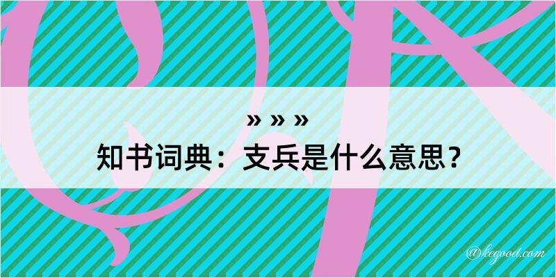 知书词典：支兵是什么意思？