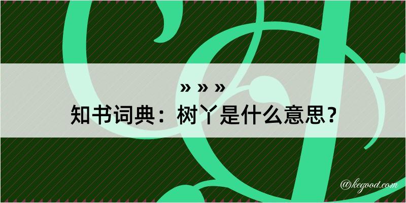 知书词典：树丫是什么意思？