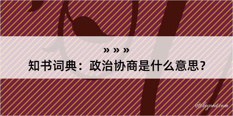 知书词典：政治协商是什么意思？