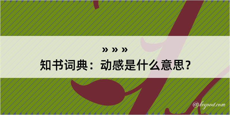 知书词典：动感是什么意思？