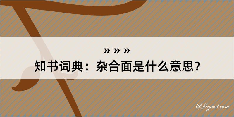 知书词典：杂合面是什么意思？