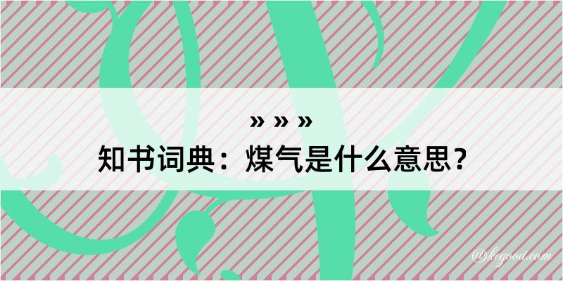 知书词典：煤气是什么意思？