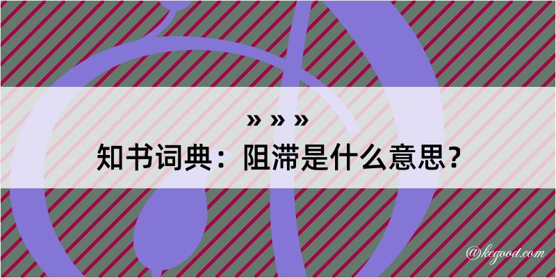 知书词典：阻滞是什么意思？