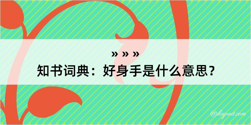 知书词典：好身手是什么意思？