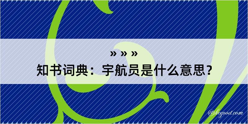 知书词典：宇航员是什么意思？