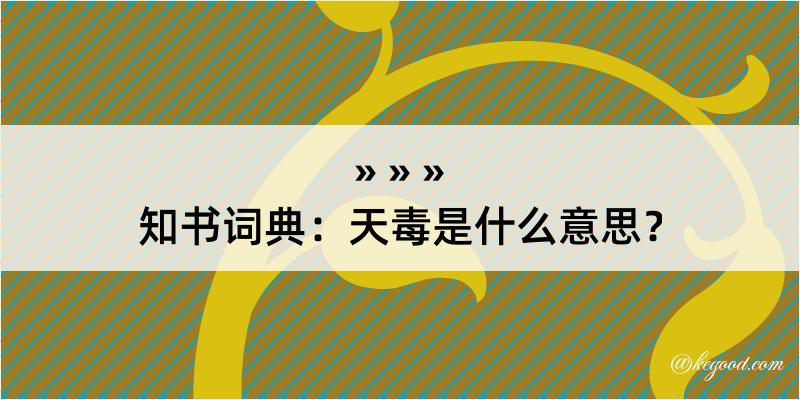 知书词典：天毒是什么意思？