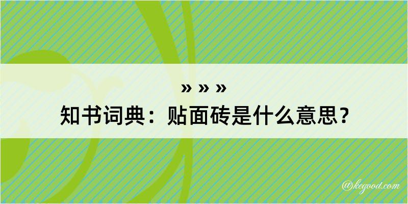 知书词典：贴面砖是什么意思？