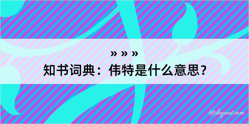 知书词典：伟特是什么意思？