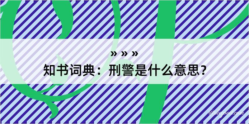 知书词典：刑警是什么意思？