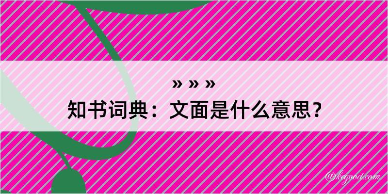 知书词典：文面是什么意思？