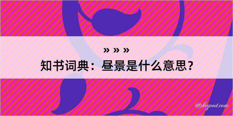 知书词典：昼景是什么意思？