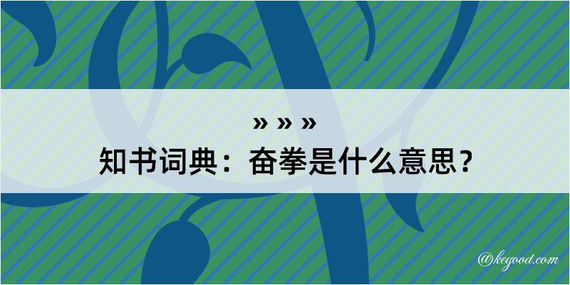 知书词典：奋拳是什么意思？