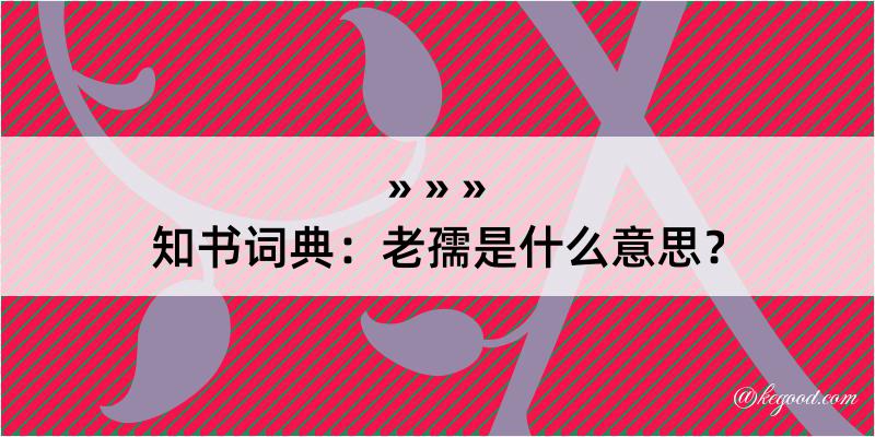 知书词典：老孺是什么意思？