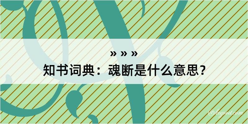 知书词典：魂断是什么意思？