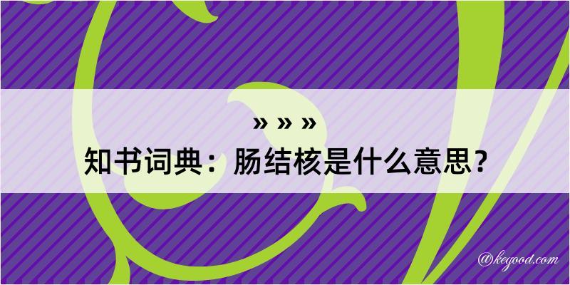 知书词典：肠结核是什么意思？