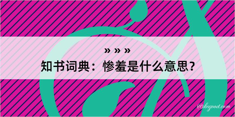 知书词典：惨羞是什么意思？