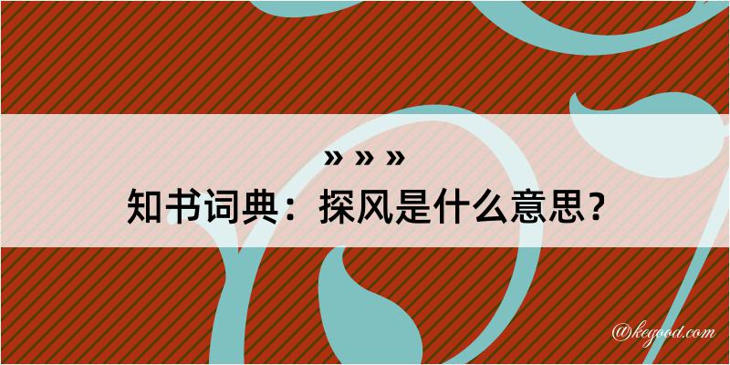 知书词典：探风是什么意思？