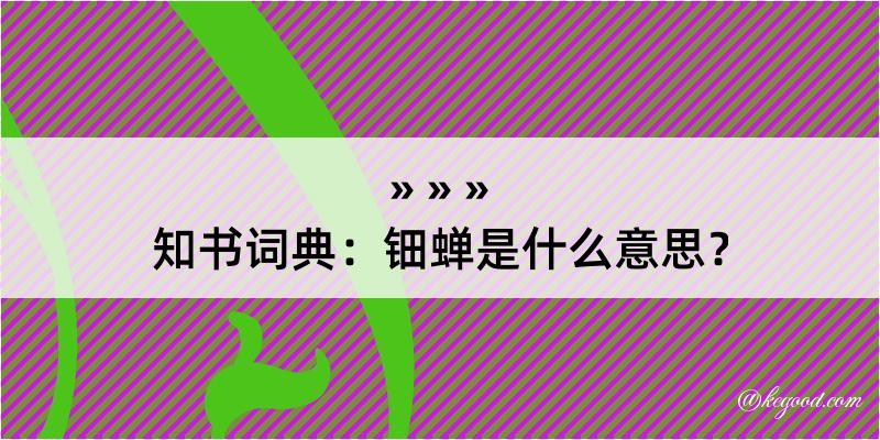 知书词典：钿蝉是什么意思？