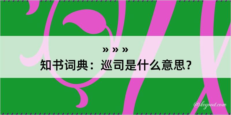 知书词典：巡司是什么意思？