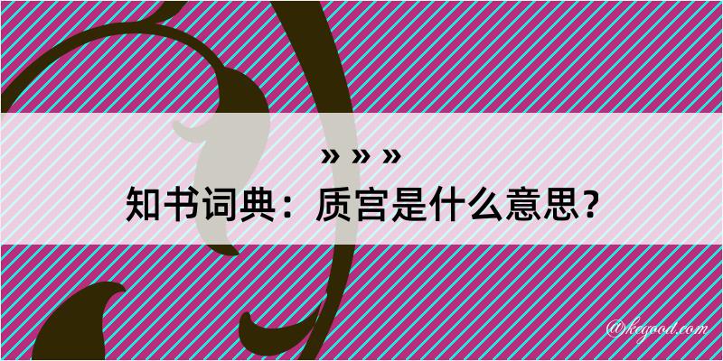 知书词典：质宫是什么意思？