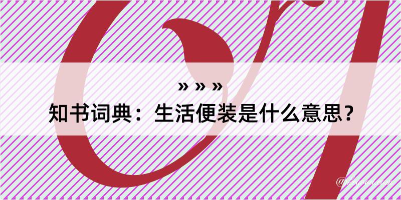 知书词典：生活便装是什么意思？