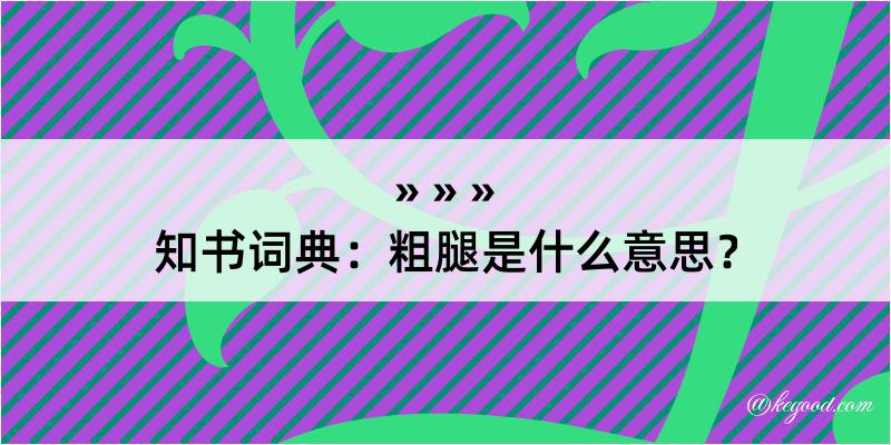 知书词典：粗腿是什么意思？