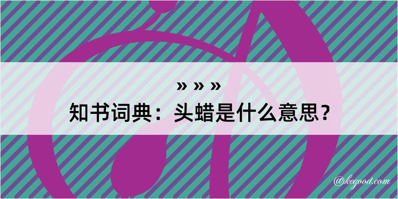 知书词典：头蜡是什么意思？