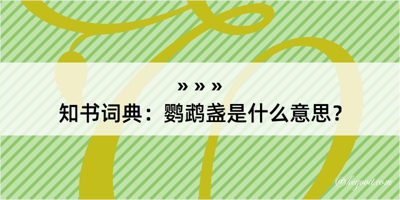 知书词典：鹦鹉盏是什么意思？