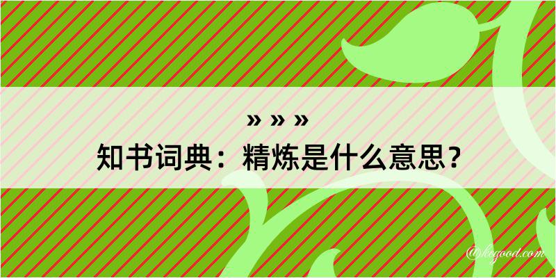 知书词典：精炼是什么意思？