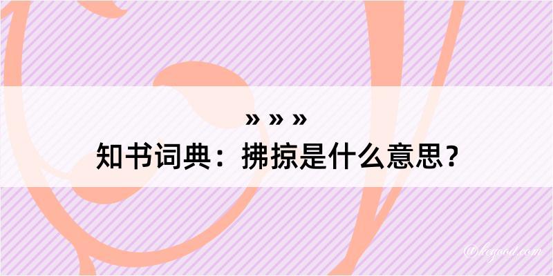 知书词典：拂掠是什么意思？