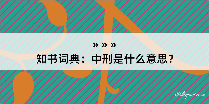 知书词典：中刑是什么意思？