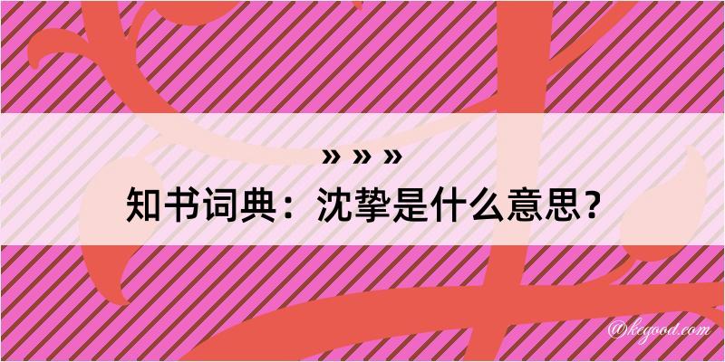 知书词典：沈挚是什么意思？