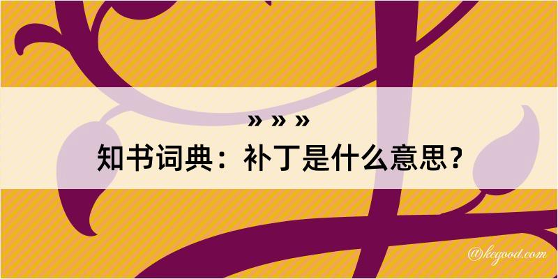 知书词典：补丁是什么意思？