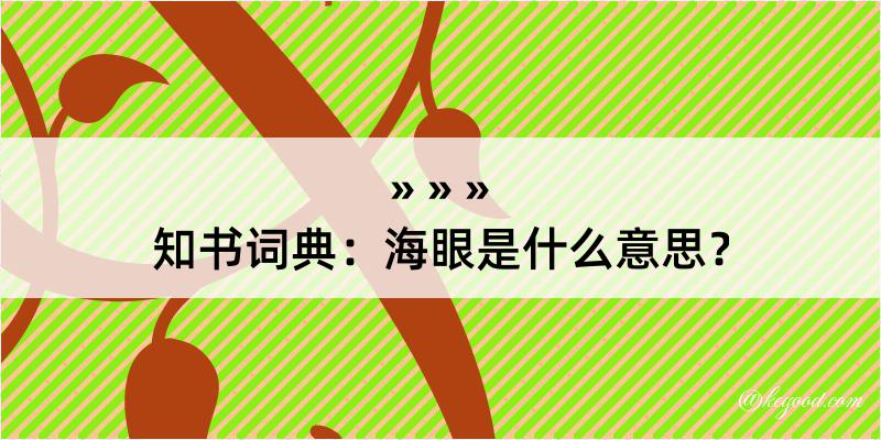 知书词典：海眼是什么意思？