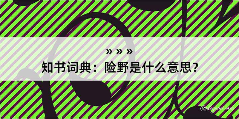 知书词典：险野是什么意思？