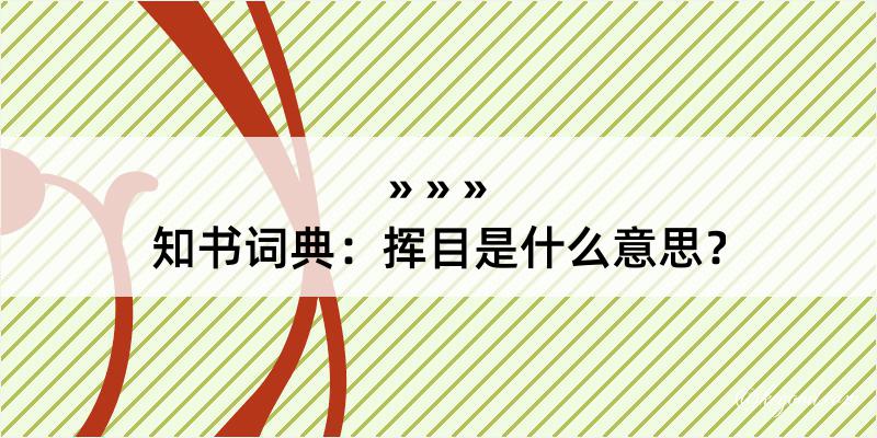 知书词典：挥目是什么意思？