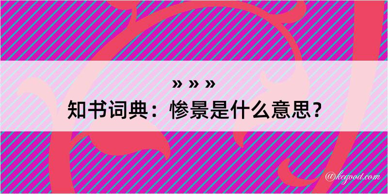 知书词典：惨景是什么意思？