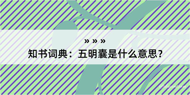 知书词典：五明囊是什么意思？