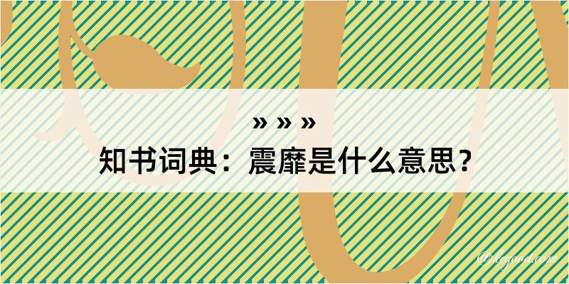 知书词典：震靡是什么意思？