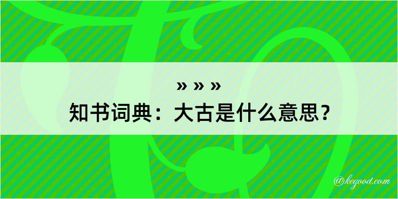 知书词典：大古是什么意思？