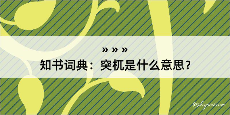 知书词典：突杌是什么意思？